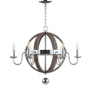 Jonathan Y Georgia 28.5" Wood/Metal Adjustable LED Chandelier