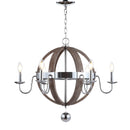 Jonathan Y Georgia 28.5" Wood/Metal Adjustable LED Chandelier