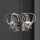 Jonathan Y Caroline 16" Metal/Crystal LED Adjustable Pendant