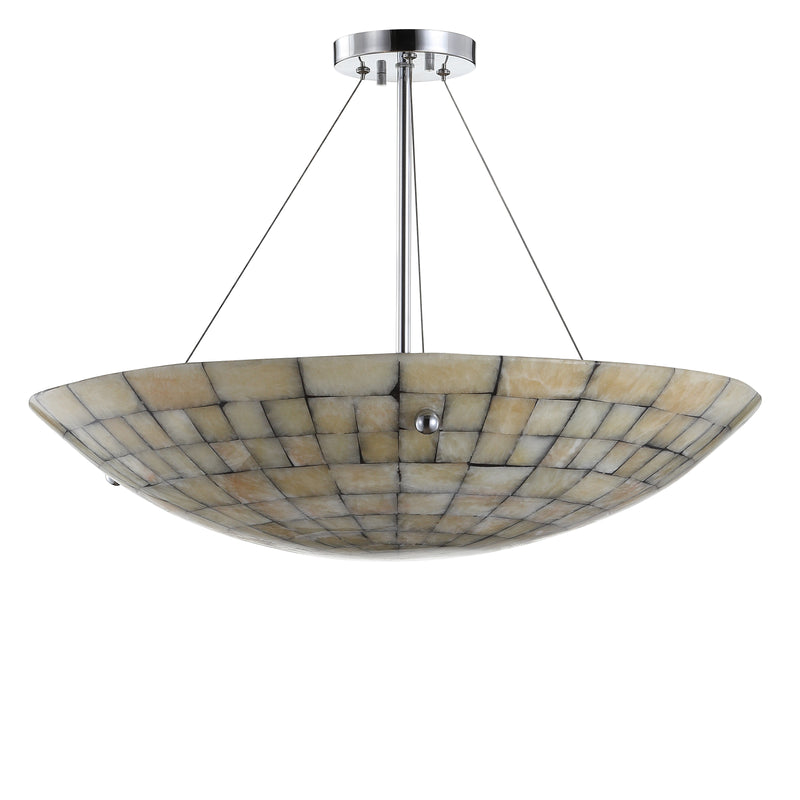 Jonathan Y Sheila 24" Marble/Metal LED Pendant