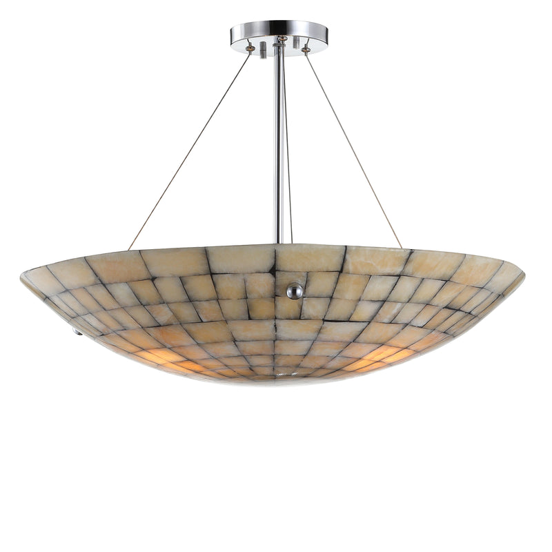 Jonathan Y Sheila 24" Marble/Metal LED Pendant