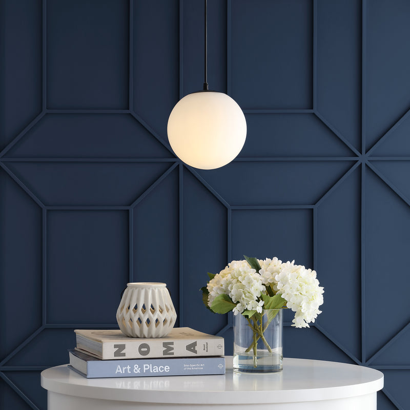 Jonathan Y Bleecker 7.75" Metal/Glass Globe LED Pendant