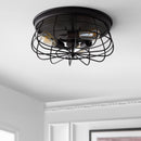 Jonathan Y Calvia 15.7" 3-Light Farmhouse Metal Cage Flush Mount