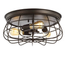 Jonathan Y Calvia 15.7" 3-Light Farmhouse Metal Cage Flush Mount