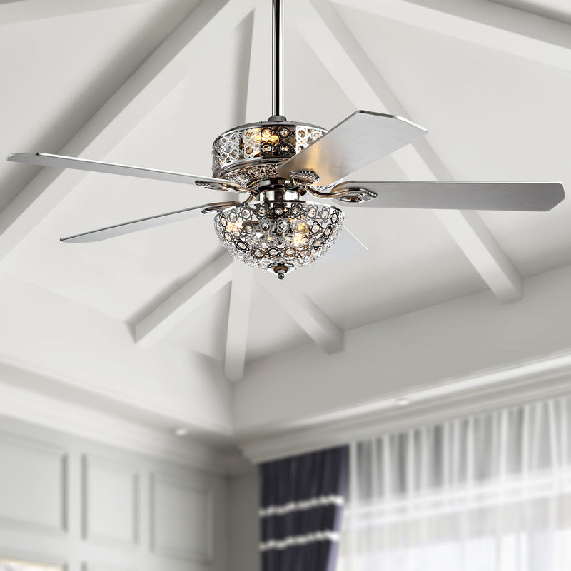 Jonathan Y Zara 52" Filigree 6-Light Metal/Wood LED Ceiling Fan