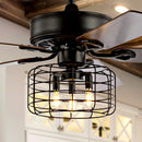 Jonathan Y Asher 52" 3-Light Industrial Metal/Wood LED Ceiling Fan With Remote