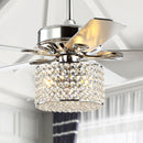 Jonathan Y Brandy 52" 3-Light Crystal Prism Drum LED Ceiling Fan With Remote
