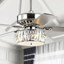 Jonathan Y Mandy 52" 3-Light Crystal Prism Drum LED Ceiling Fan With Remote