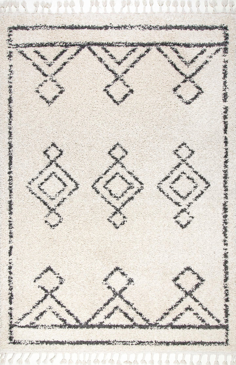 nuLOOM Mackie Moroccan Diamond Tassel Area Rug