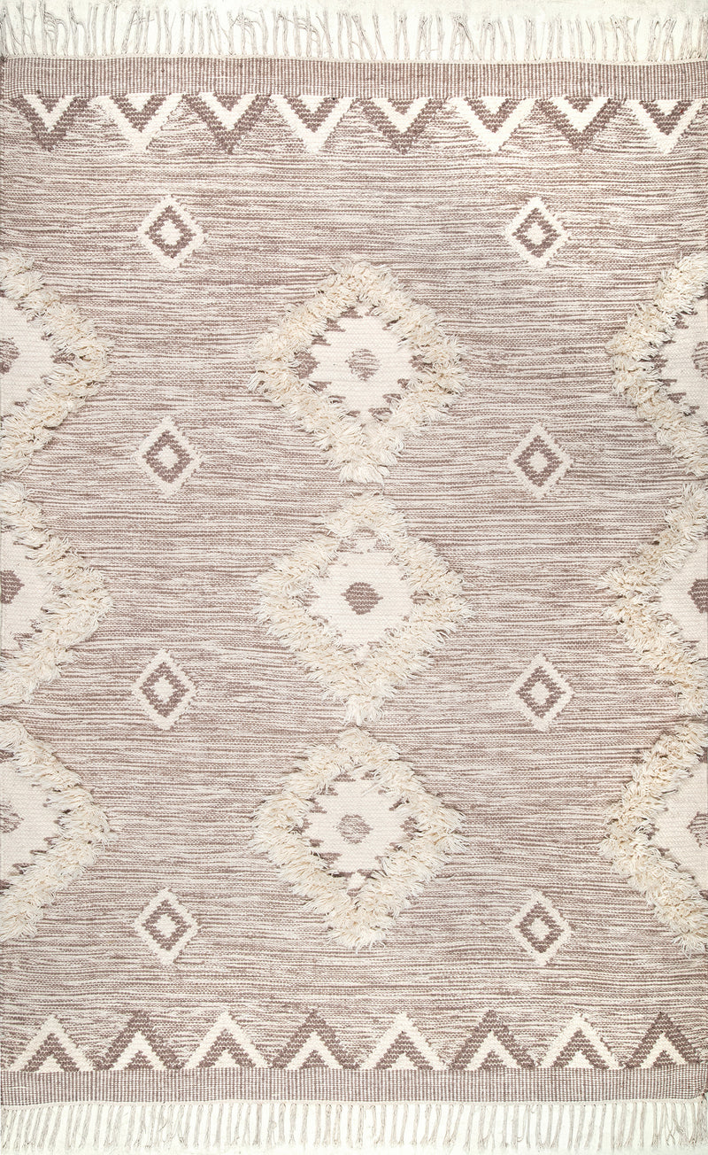 nuLOOM Savannah Moroccan Fringe Textured Wool Area Rug