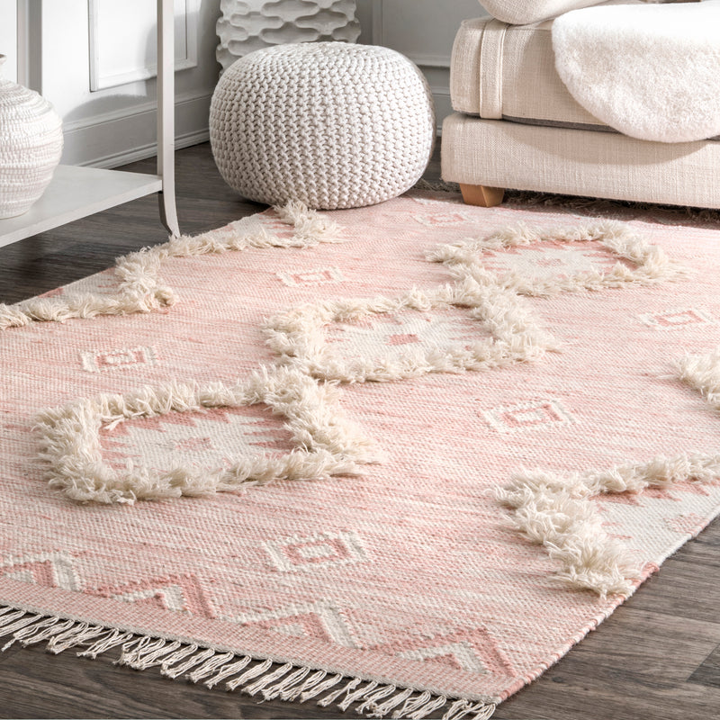 nuLOOM Savannah Moroccan Fringe Textured Wool Area Rug