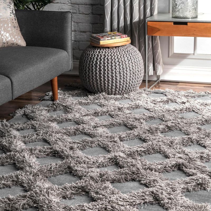 nuLOOM Francene Diamond Trellis Shaggy Area Rug