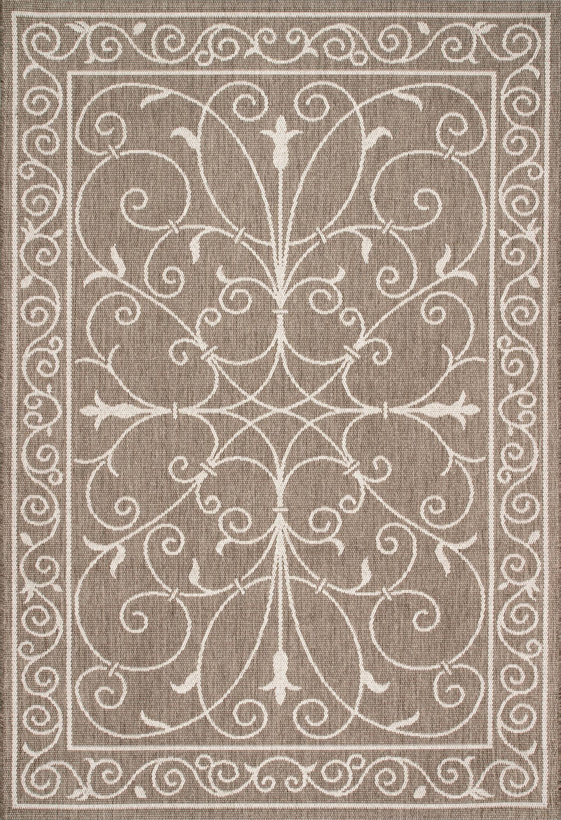 nuLOOM Machine Made Kathleen Outdoor Krem Area Rug