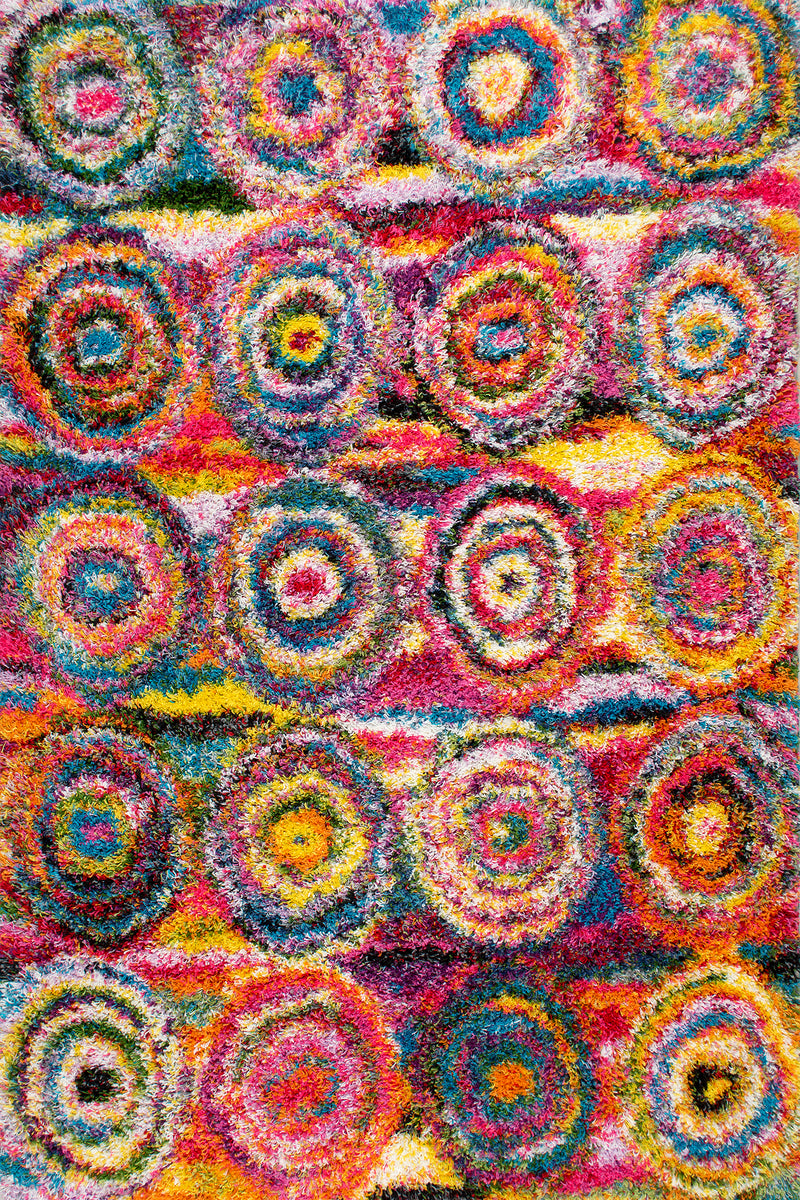 nuLOOM Kindra Circles Shaggy Area Rug