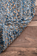 nuLOOM Hand Braided Otelia Denim And Jute Area Rug