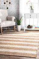 nuLOOM Flatweave Alisia Stripes Jute Area Rug