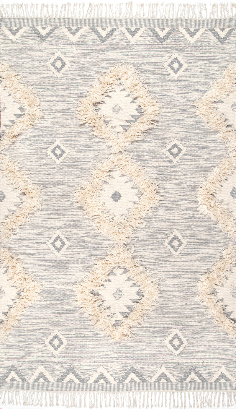 nuLOOM Savannah Moroccan Fringe Textured Wool Area Rug