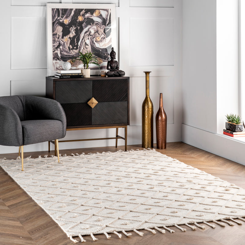 nuLOOM Hand Loomed Trellis Tassel Jinny Rug Area Rug