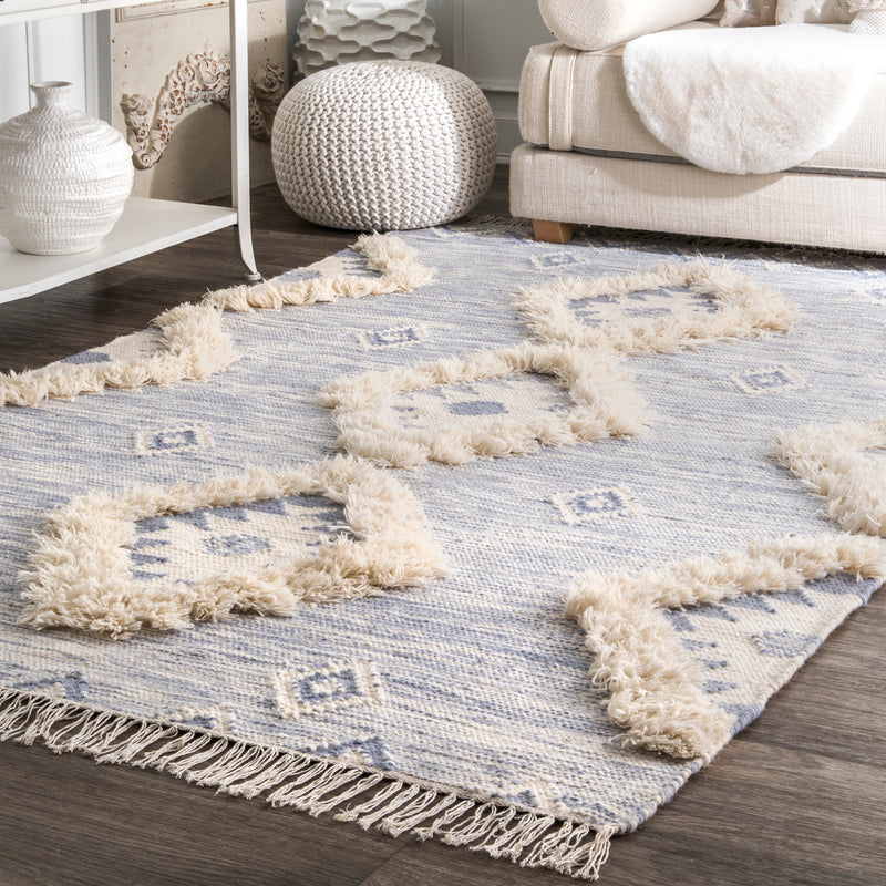 nuLOOM Savannah Moroccan Fringe Textured Wool Area Rug