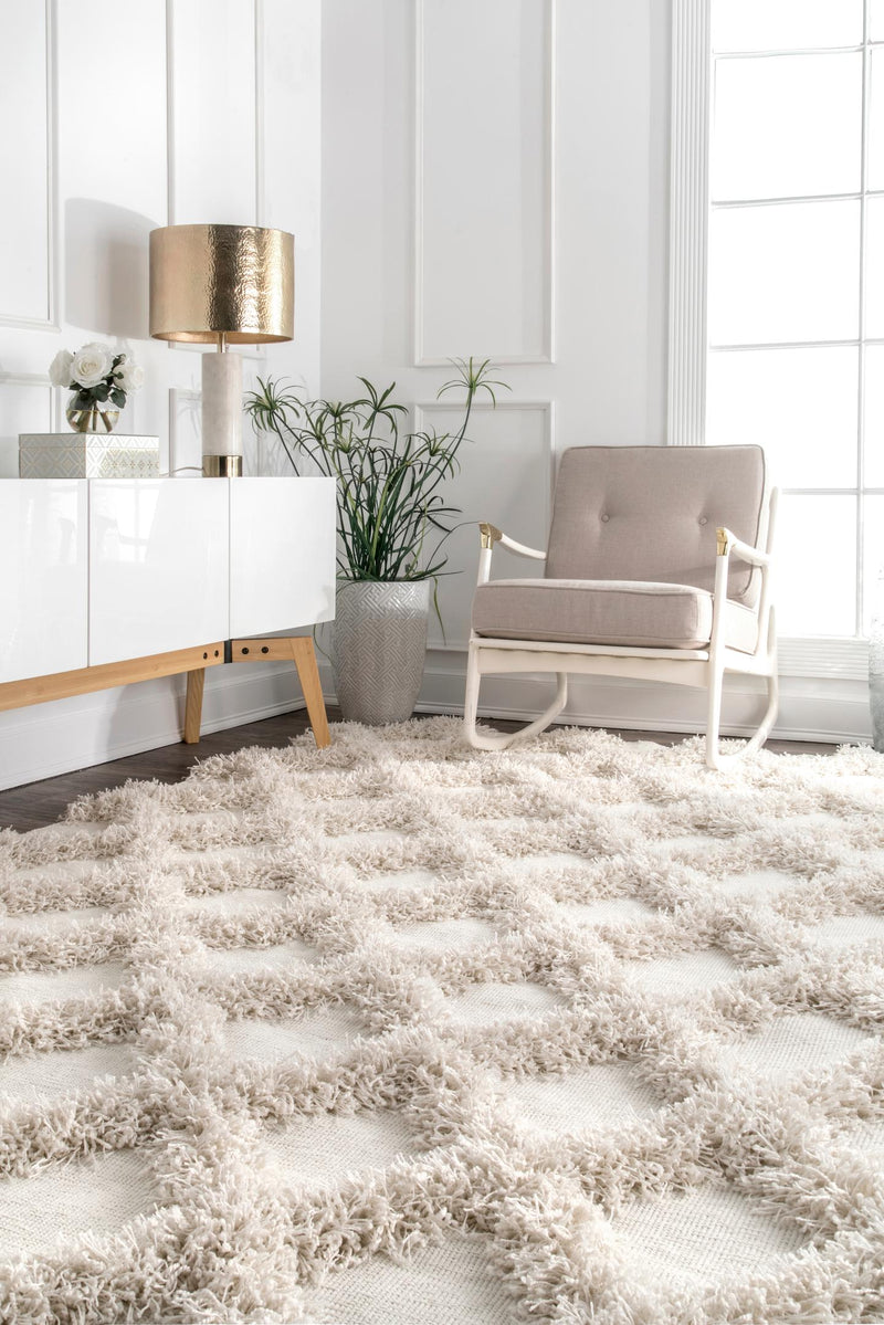 nuLOOM Francene Diamond Trellis Shaggy Area Rug