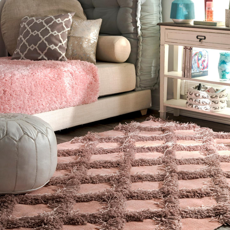 nuLOOM Francene Diamond Trellis Shaggy Area Rug