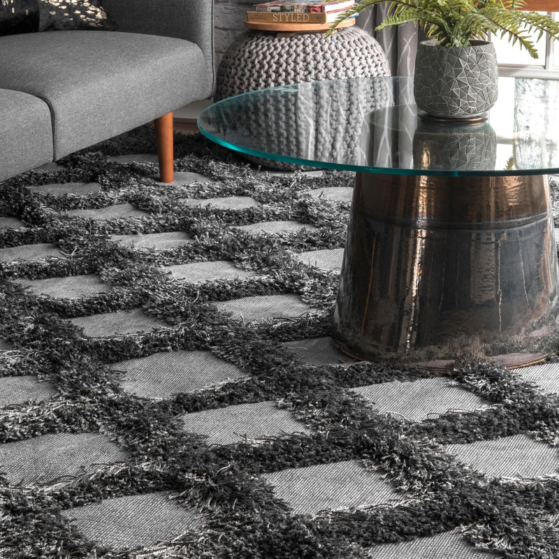 nuLOOM Francene Diamond Trellis Shaggy Area Rug