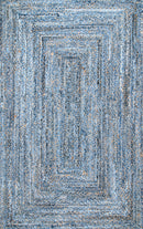nuLOOM Hand Braided Otelia Denim And Jute Area Rug